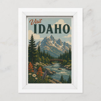 Cartão Postal Visite Idaho Viagens Vintage