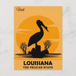 Cartão Postal Visite Louisiana Vintage Pelican Viagem
