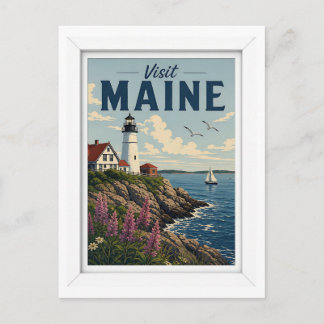 Cartão Postal Visite Maine Viagens Vintage