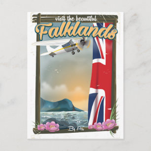Cartão Postal Visite o belo cartaz de viagem das Malvinas