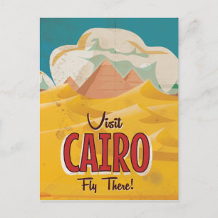 Cartão Postal Visite o Cairo Egypt viagens vintage