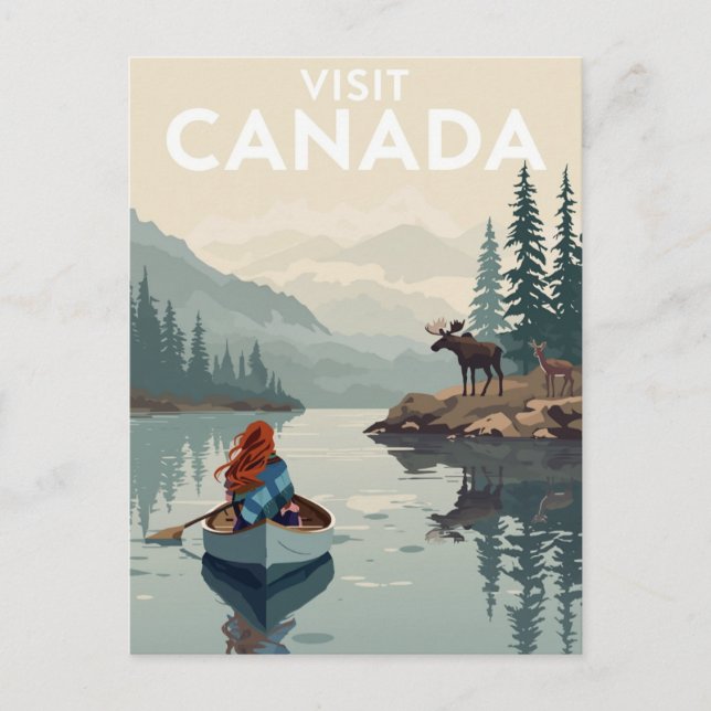 Cartão Postal Visite o Canadá Selvagem (Frente)