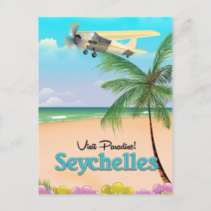 Cartão Postal Visite o Paraíso! Cartaz de viagem Seychelles