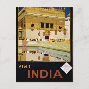 Cartão Postal Visite o Poster da Viagens vintage na Índia resta