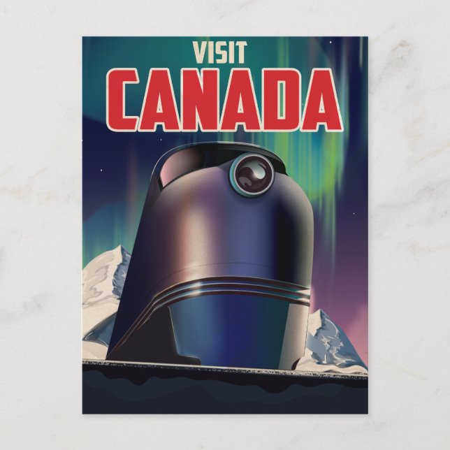 Cartão Postal Visite o poster de viagens do Canadá (Frente)