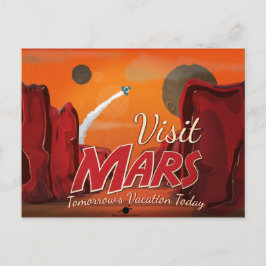 Cartão Postal Visite o Poster vintage Mars