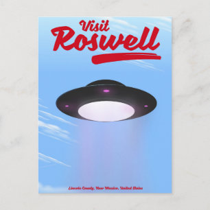 Cartão Postal Visite o pôster vintage Roswell UFO Color