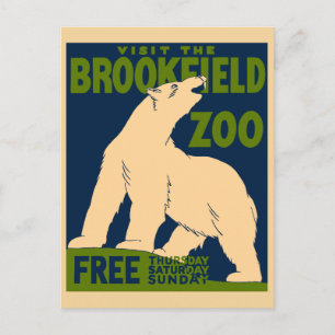 Cartão Postal Visite o zoológico de Brookfield
