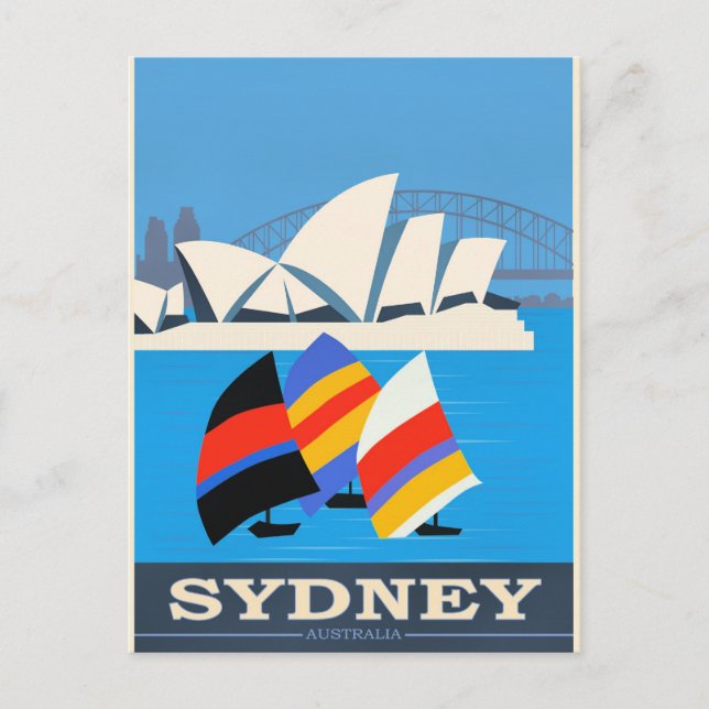 Cartão Postal Visite Sydney, Austrália (Frente)