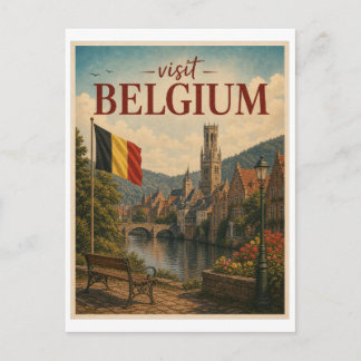 Cartão Postal Visite Viagem Vintage Bélgica