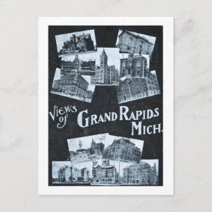 Cartão Postal Visões da Grande Rapids Michigan Vintage