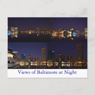Cartão Postal Visões de Baltimore à Noite