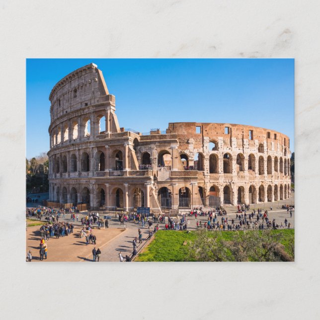 Cartão Postal Vista aérea Colosseum ou Coliseum Roma Itália (Frente)