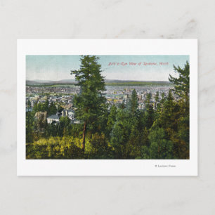 Cartão Postal Vista aérea da cidade através do bosque