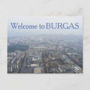 Cartão Postal Vista aérea da cidade de Burgas, Bulgária