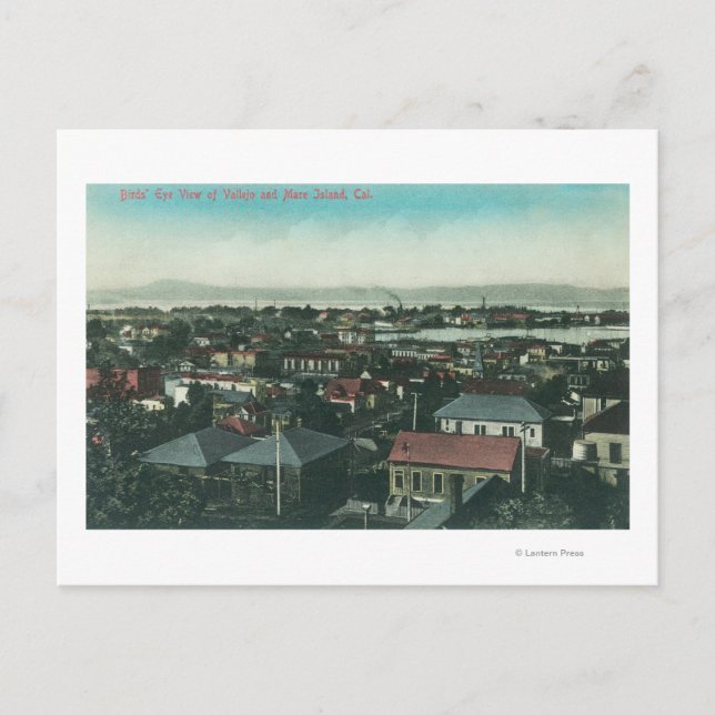 Cartão Postal Vista aérea da cidade e da ilha de Mare (Frente)