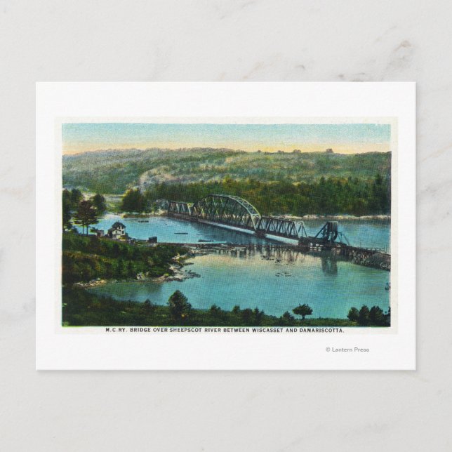 Cartão Postal Vista aérea da ferrovia central do Maine (Frente)