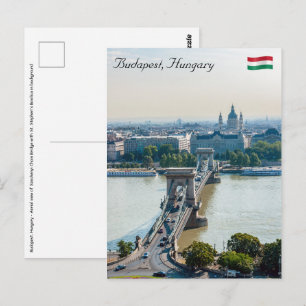 Cartão Postal Vista aérea da Ponte das Correntes - Budapeste, Hu