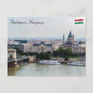 Cartão Postal Vista aérea da Ponte das Correntes - Budapeste, Hu