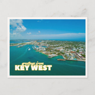 Cartão Postal Vista Aérea da Praia de Key West Flórida Viagem