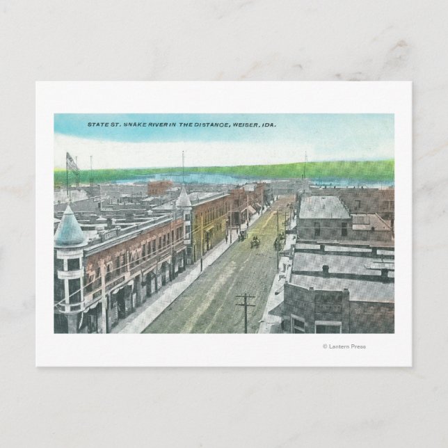 Cartão Postal Vista aérea da rua estatal e do Cobra (Frente)