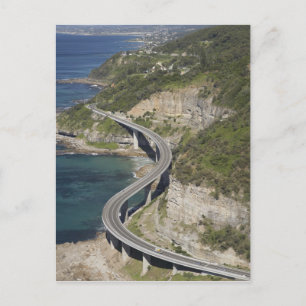 Cartão Postal Vista aérea da Sea Cliff Bridge perto de Wollongon