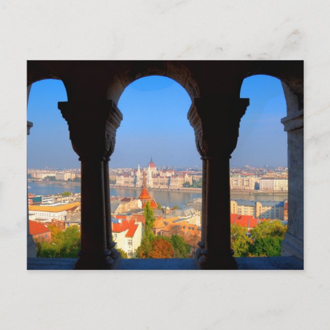 Cartão Postal Vista aérea de Budapest, Hungria (Frente)