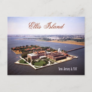 Cartão Postal Vista aérea de Ellis Island, NJ & NY