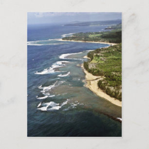Cartão Postal Vista Aérea De Hanalei Shore - Kauai
