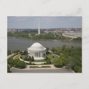 Cartão Postal Vista aérea de Jefferson e Washington Memorial