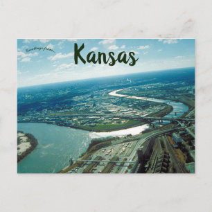 Cartão Postal Vista aérea de Kansas City Kansas Kansas