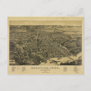 Cartão Postal Vista aérea de Knoxville Tennessee, de 1886