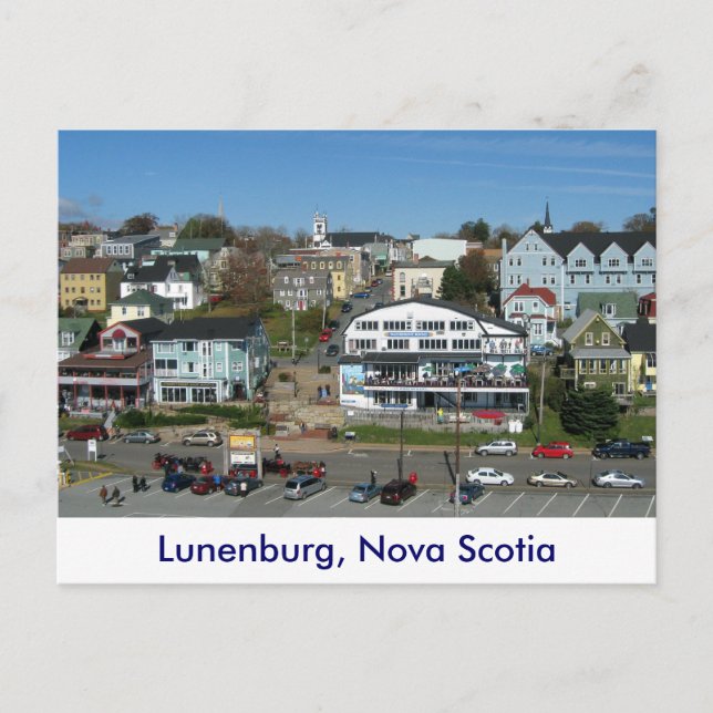 Cartão Postal Vista aérea de Lunenburg, Nova Escócia (Frente)