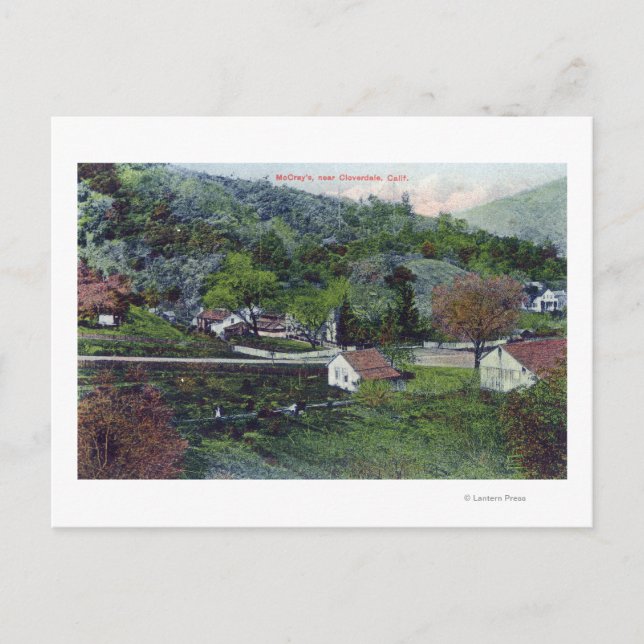 Cartão Postal Vista aérea de McCray's Cloverdale, CA (Frente)