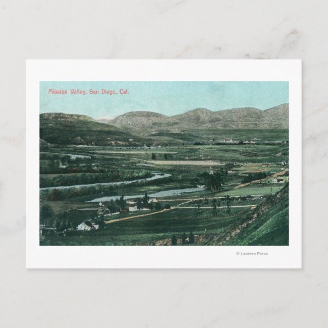 Cartão Postal Vista aérea de Mission ValleySan Diego, CA (Frente)