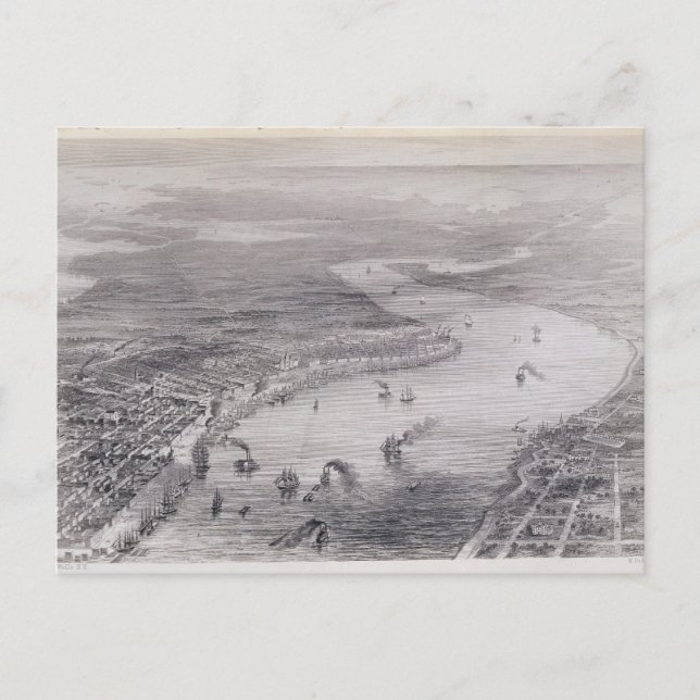 Cartão Postal Vista Aérea de Nova Orleans (Frente)