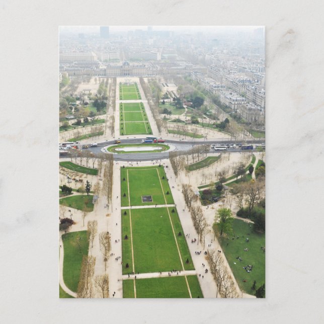 Cartão Postal Vista aérea de Paris (Frente)