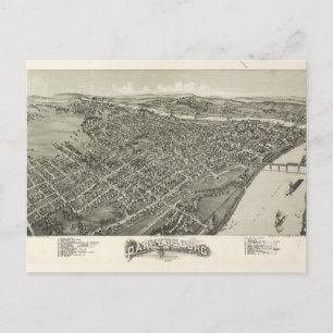 Cartão Postal Vista Aérea de Parkersburg, Virgínia Ocidental (18