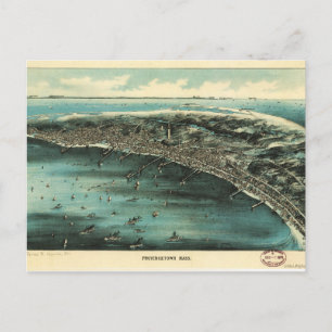 Cartão Postal Vista aérea de Provincetown, Massachusetts (1910)