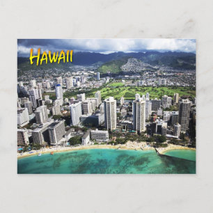 Cartão Postal Vista aérea de Waikiki Beach, Oahu, Havaí