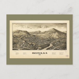 Cartão Postal Vista aérea de Walton, Nova Iorque (1887)