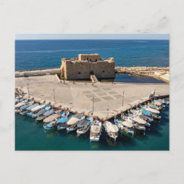 Cartão Postal Vista aérea do Castelo e Porto de Pafos