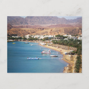 Cartão Postal Vista aérea do Mar Vermelho com vista a praias de 