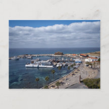 Vista aérea do porto e castelo de Paphos