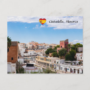 Cartão Postal Vista aérea do porto e cidade de Ciutadella - Men