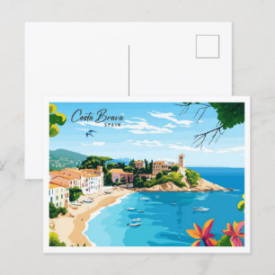 Cartão Postal Vista aérea Viagem de Espanha Costa Brava