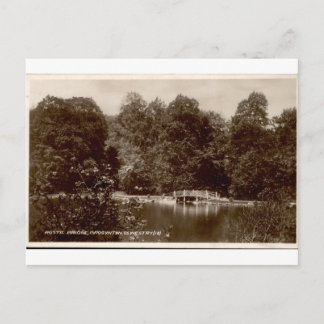 Cartão Postal Vista Antiga da Ponte Rústica de Brogyntyn Oswestr