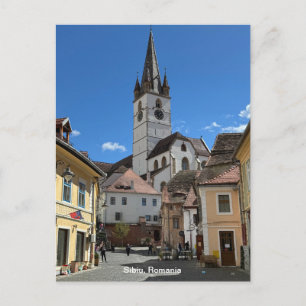 Cartão Postal Vista atraente de Sibiu, Romênia em um
