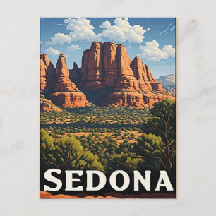 Cartão Postal Vista Cênica da Rocha da Catedral em Sedona, Arizo