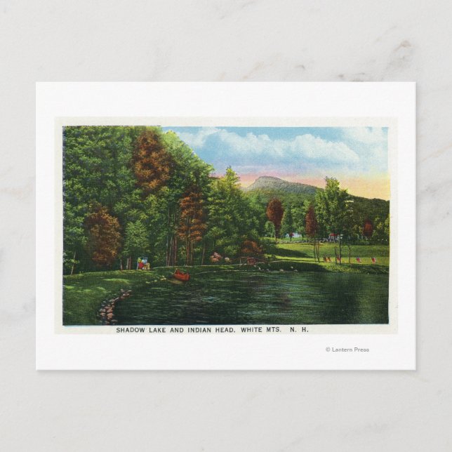 Cartão Postal Vista Cênnica do Lago Sombra e da Cabeça Indiana (Frente)